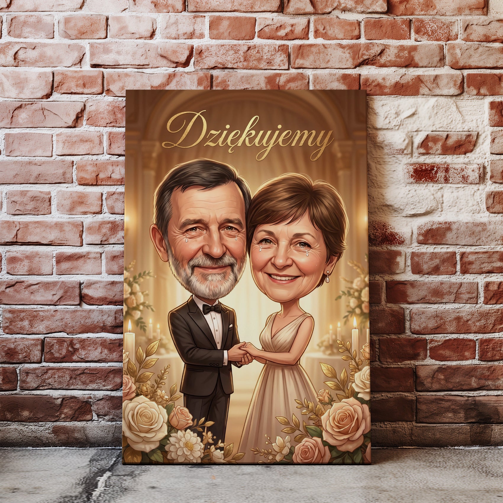 Karykatura jako podziękowanie ślubne dla rodziców