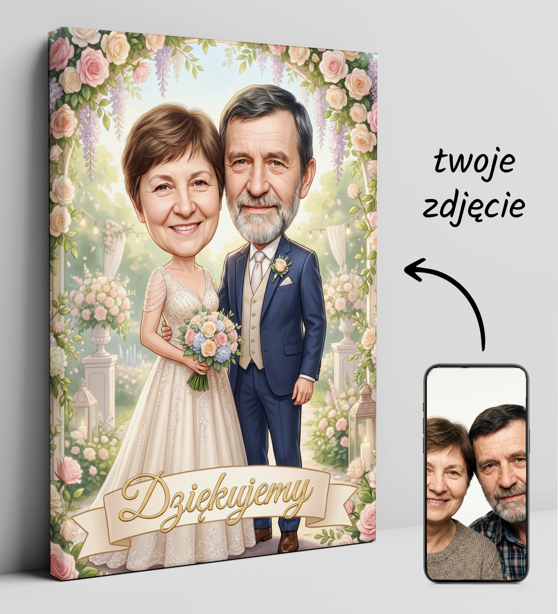 Karykatura ślubna dla rodziców jako wzruszające podziękowanie