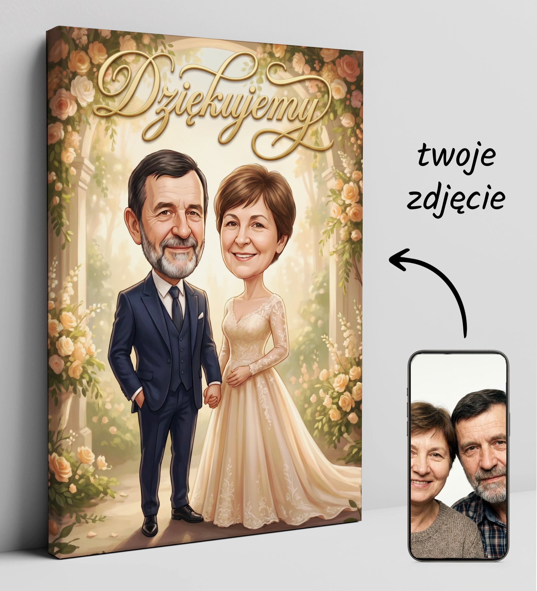 Karykatura dla rodziców jako podziękowanie na wesele